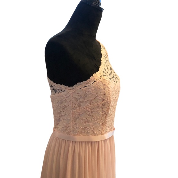 David’s Bridal One Shouldered Pink Gown size 10 - Picture 11 of 14